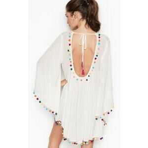 NWT Nanette Lapore Swim Boho Coverup  Vacation Resortwear Small White Colorful